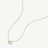 "Essence of Light" Round Brilliant Lab Grown Diamond Solitaire Pendant Necklace in 14K Gold