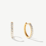 "Circle of Radiance" Lab Grown Diamond Hoop Earrings in 14K Yellow Gold