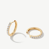 "Circle of Radiance" Lab Grown Diamond Hoop Earrings in 14K Yellow Gold