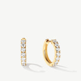 "Circle of Radiance" Lab Grown Diamond Hoop Earrings in 14K Yellow Gold