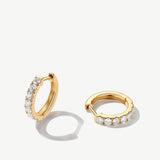 "Circle of Radiance" Lab Grown Diamond Hoop Earrings in 14K Yellow Gold