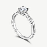 "Twisted Vine" Four Prong Engagement Ring Sterling Silver
