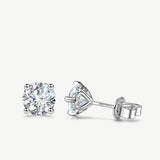 "Essence of Light" Classic Four Prong Lab Grown Solitaire Stud Earrings