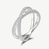 Criss Cross Eternity Lab Grown Diamond Wedding Band