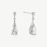 Pear Cut Lab Grown Diamond Drop Earrings in  Platinum