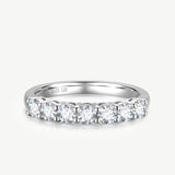 Round Cut Half Coverage Eternity Wedding Band Ring in Sterling Silver