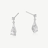 Pear Cut Lab Grown Diamond Drop Earrings in  Platinum