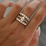 "Aurora of Commitment" Pear Shape Diamond Engagement Ring in 14K Solid Gold