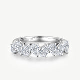 Pear Cut Diamond Half Coverage Wedding Band Ring in Sterling Silver