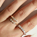 "Empowered Light" Bypass Statement Diamond Ring in 14K Solid Gold