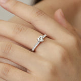 "Radiant Muse" Heart-Cut Diamond Engagement Ring in Sterling Silver