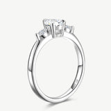 Pear Cut Lab Grown Diamond Engagement Ring in Sterling Silver