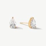 "Essence of Elegance" Pear Shape White Lab Grown Diamond Stud Earrings in 14K Real Gold (0.5-1 Ct. Tw. )