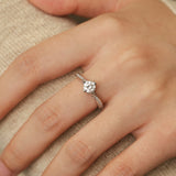 "Soulful Gleam" Engagement Promise Ring in Sterling Silver