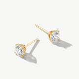 "Essence of Light" Four Prong Lab Grown Diamond Earring Studs in 14K Gold