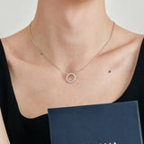 "Circle of Light" Round Pendant Paved With Lab Grown Diamonds Necklace