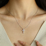 "Cross of Radiance" Prong Setting Lab Grown Diamond Pendant Necklace