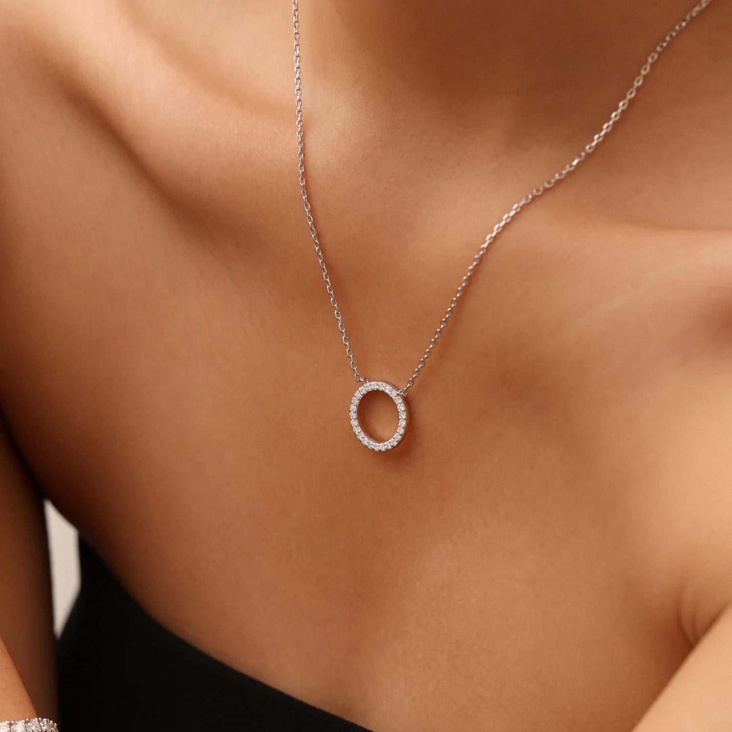 "Circle of Light" Round Pendant Paved With Lab Grown Diamonds Necklace