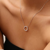 "Circle of Light" Round Pendant Paved With Lab Grown Diamonds Necklace
