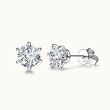 "Elegant Light" Classic Six Prong Round Lab Grown Stud Earrings