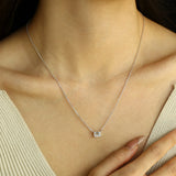 "Edge of Eternity" Emerald Shape Lab Grown Diamond Solitaire Pendant Necklace