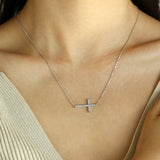 "Crossroads of Light" Sideway Cross Pendant Necklace