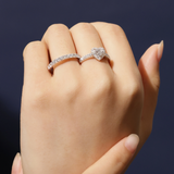 "Eternal Glow" Half Eternity Wedding Band Ring in Sterling Silver