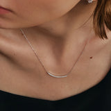 "Glow of Grace" Smile Bar Paved Lab Grown Diamonds Pendant Necklace