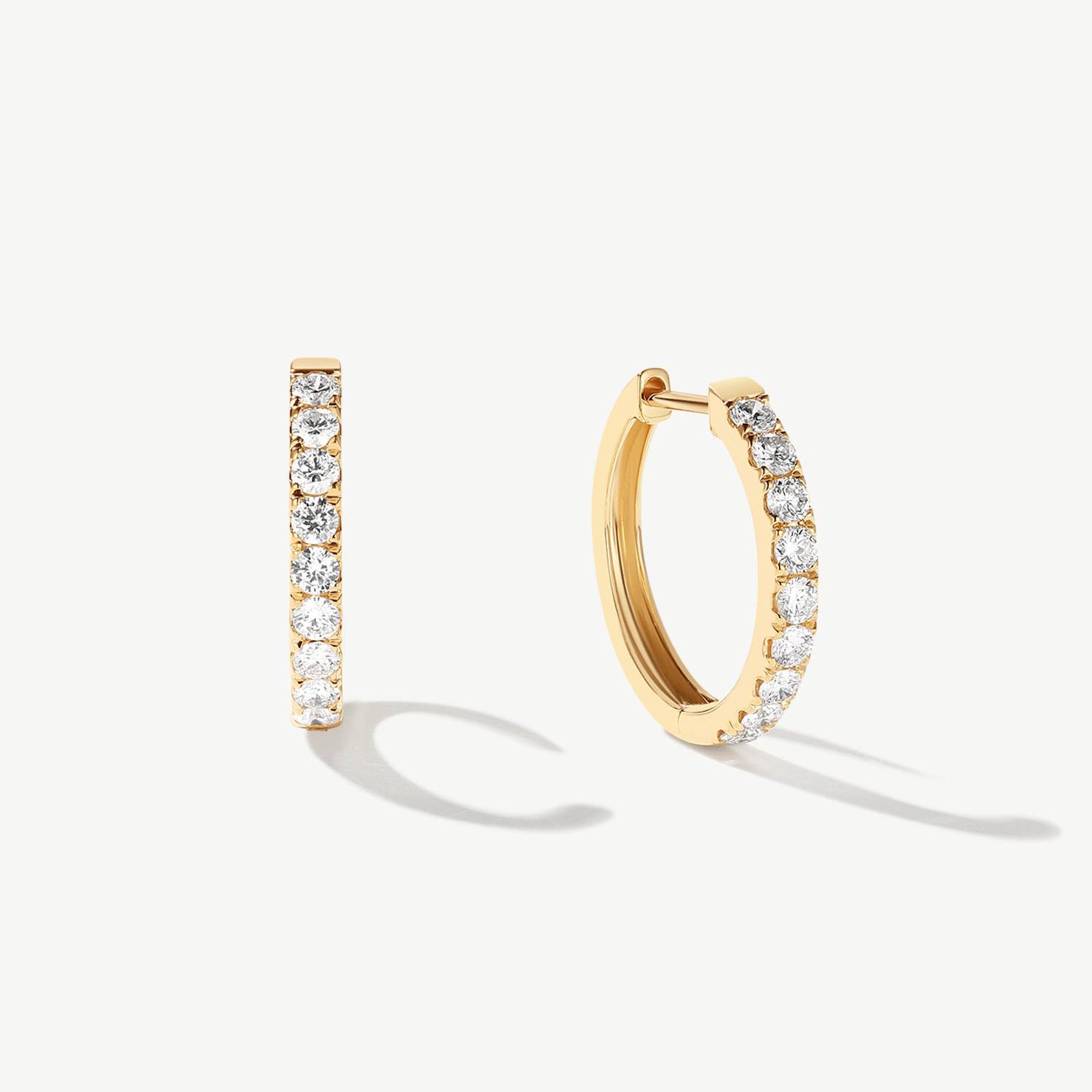 "Circle of Radiance" Lab Grown Diamond Hoop Earrings in 14K Yellow Gold