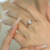 Four Prong Engagement Ring Sterling Silver