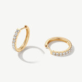 "Circle of Radiance" Lab Grown Diamond Hoop Earrings in 14K Yellow Gold