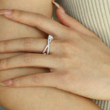 Criss Cross Lab Grown Diamond Wedding Band Ring in Sterling Silver