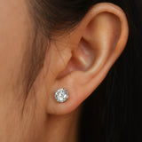 "Essence of Light" Classic Four Prong Lab Grown Solitaire Stud Earrings