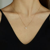 "Essence of Light" Round Brilliant Lab Grown Diamond Solitaire Pendant Necklace in 14K Gold