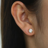 "Pure Brilliance" Four Prong Lab Grown White Diamond Stud Earrings in 14K Gold