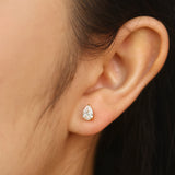"Essence of Elegance" Pear Shape White Lab Grown Diamond Stud Earrings in 14K Real Gold (0.5-1 Ct. Tw. )