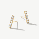 "Line of Brilliance" Pavé Bar Lab Grown Post Earrings in 14K Solid Gold