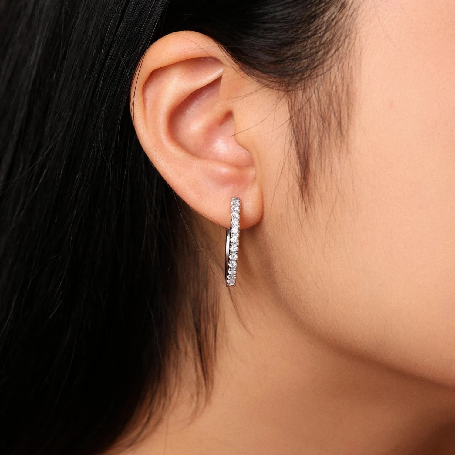 "Circle of Light" Lab Grown Diamond Small Huggie Hoop Earrings