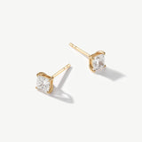 "Radiant Spark" Princess Cut Lab Grown Diamond Stud Earrings in 14K Real Gold