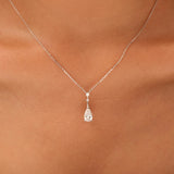 Pear Cut Solitaire Lab-Grown Diamond Pendant Necklace in Platinum