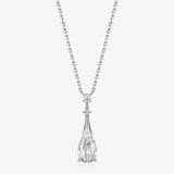 Pear Cut Solitaire Lab-Grown Diamond Pendant Necklace in Platinum