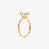 Round Lab Grown Diamond Petite Twisted Vine  Engagement Ring in 14K Gold