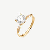 Round Lab Grown Diamond Petite Twisted Vine  Engagement Ring in 14K Gold