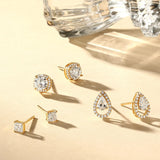 "Echo of Light" Classic Halo Round Lab Grown Diamond Stud Earrings in 14K Solid Gold