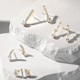 "Aurora Cluster" Lab Grown Diamond Cluster Stud Earrings in 14K Solid Gold