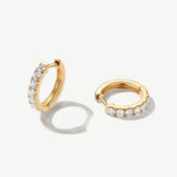 "Circle of Radiance" Lab Grown Diamond Hoop Earrings in 14K Yellow Gold