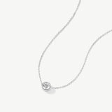 "Ray of Light" Bezel Setting Round Lab Grown Diamond Pendant Necklace in 14K Solid Gold