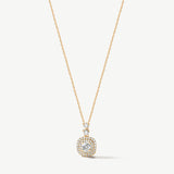 "Halo of Light" Lab Grown Diamond Pendant Necklace in 14K Solid Gold