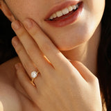 Round Lab Grown Diamond Petite Twisted Vine  Engagement Ring in 14K Gold