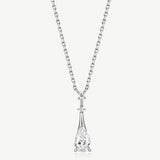 Pear Cut Solitaire Lab-Grown Diamond Pendant Necklace in Platinum